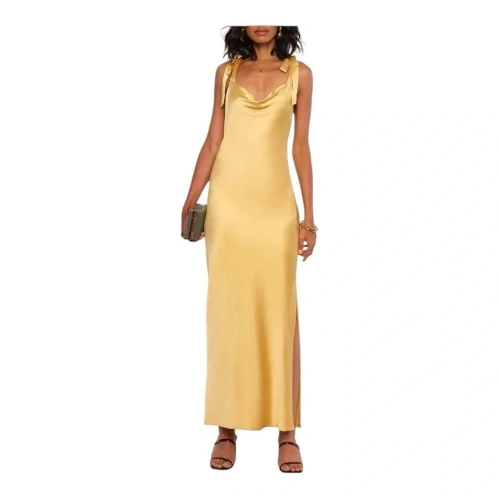 Heartloom Cinta Slip Dress in Gold - Picture 1 of 11